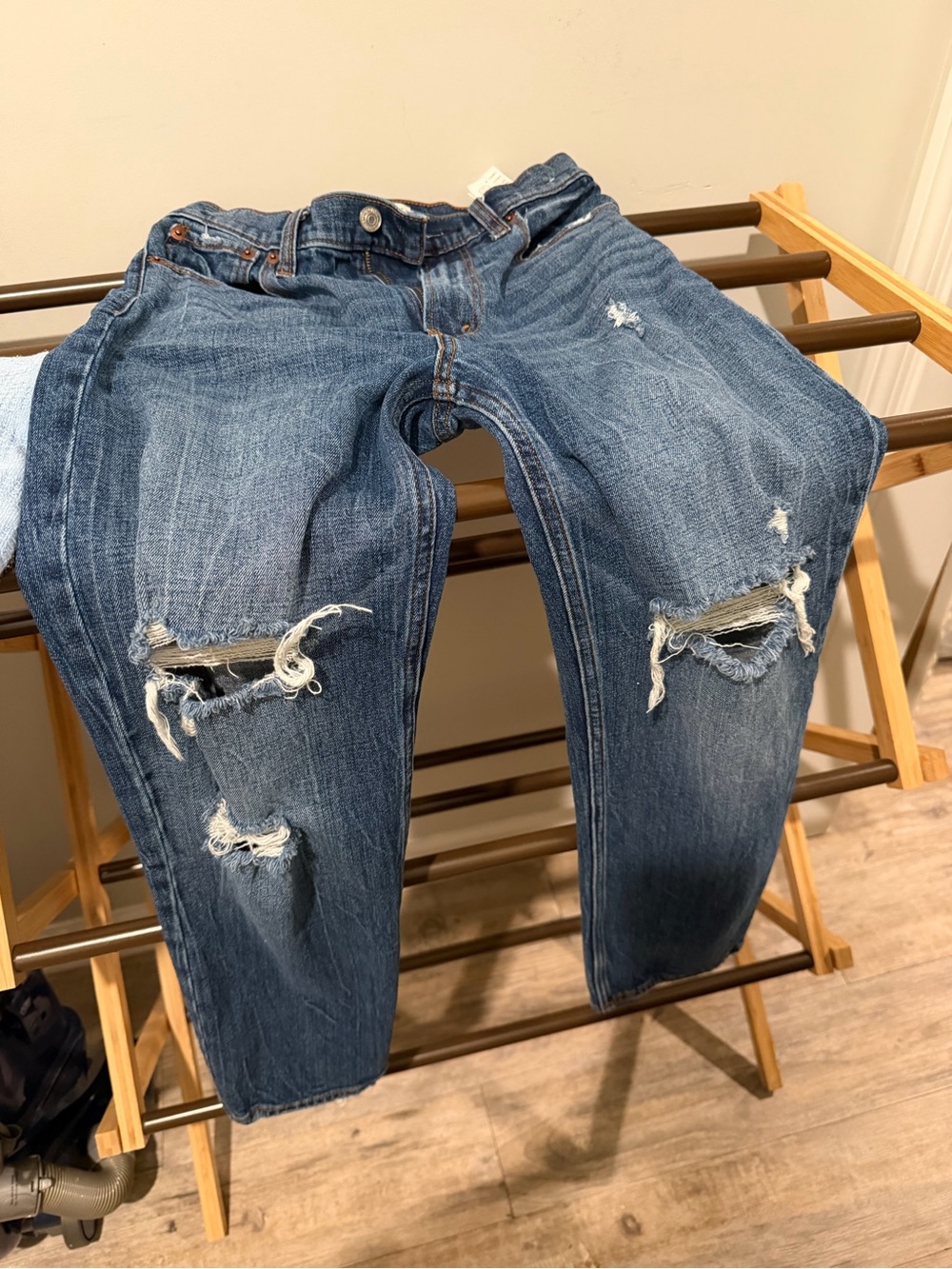 Abercrombie & Fitch, ultra high rise straight, Blue Denim Jeans